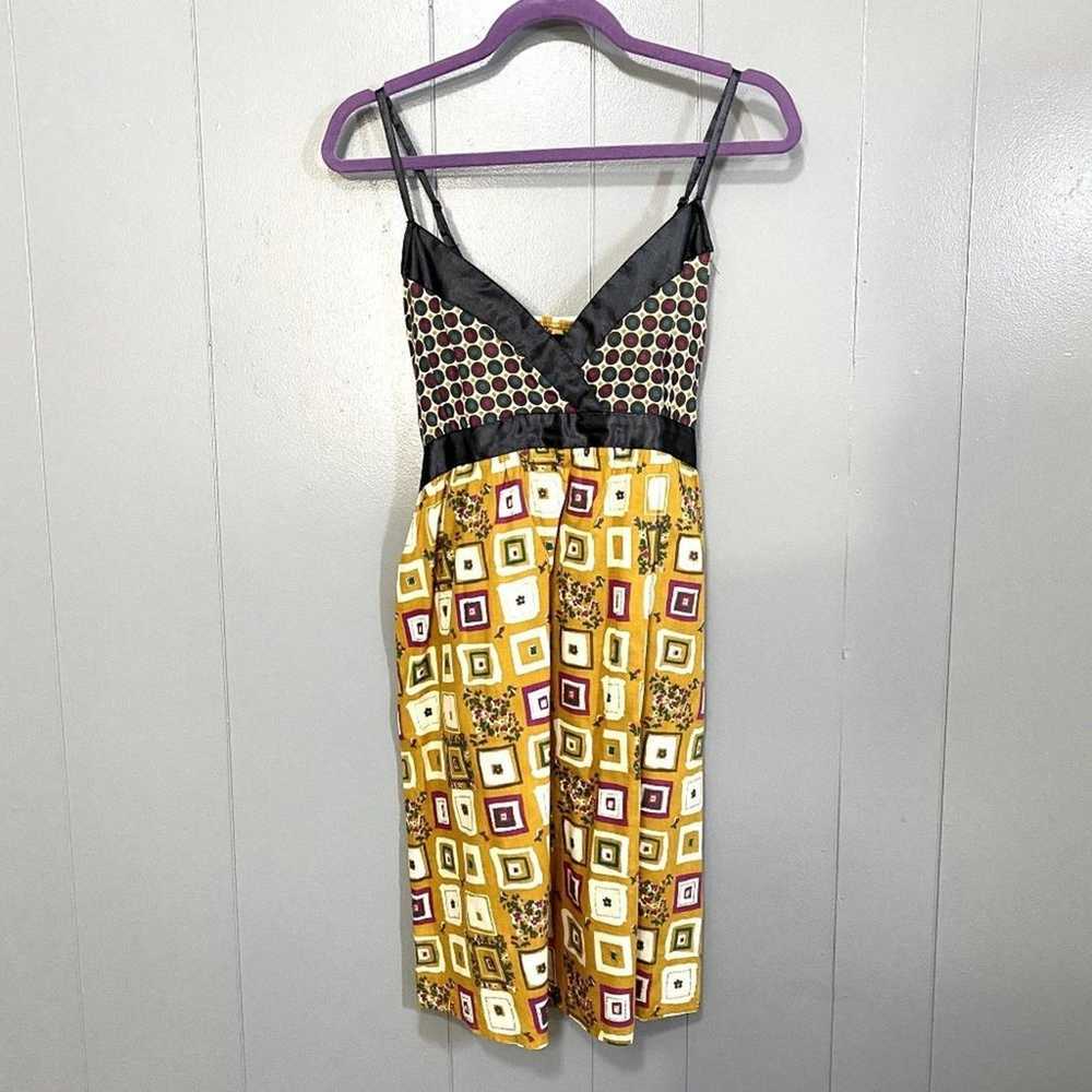 Vintage Wet Seal Yellow Colorful Geo Print Glitte… - image 1