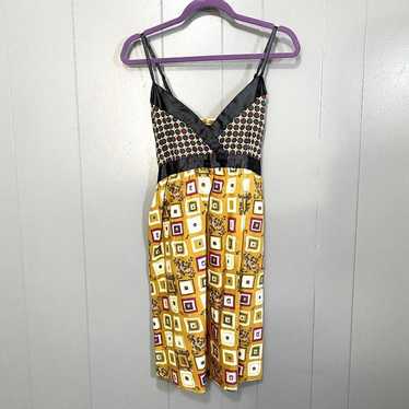 Vintage Wet Seal Yellow Colorful Geo Print Glitte… - image 1