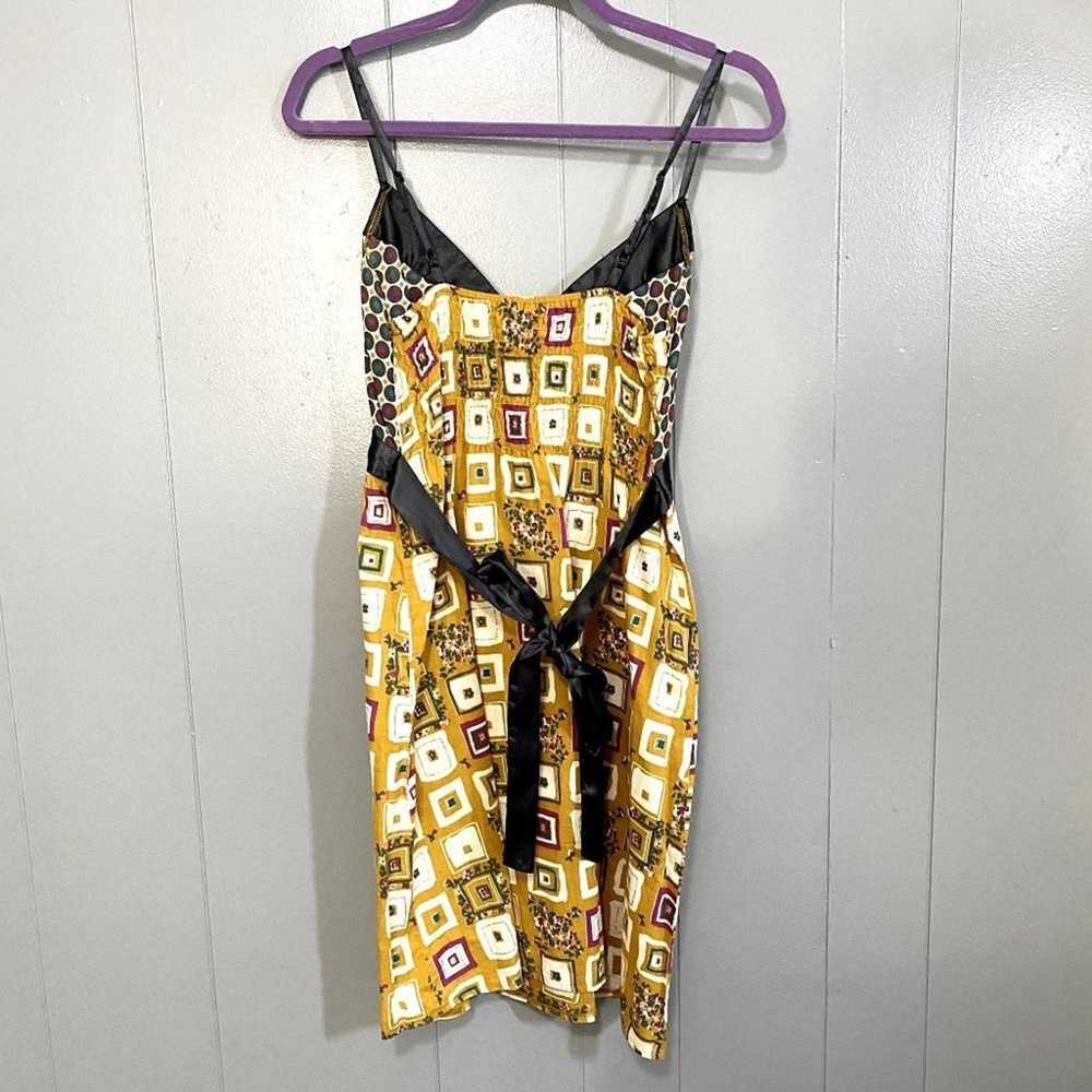 Vintage Wet Seal Yellow Colorful Geo Print Glitte… - image 4