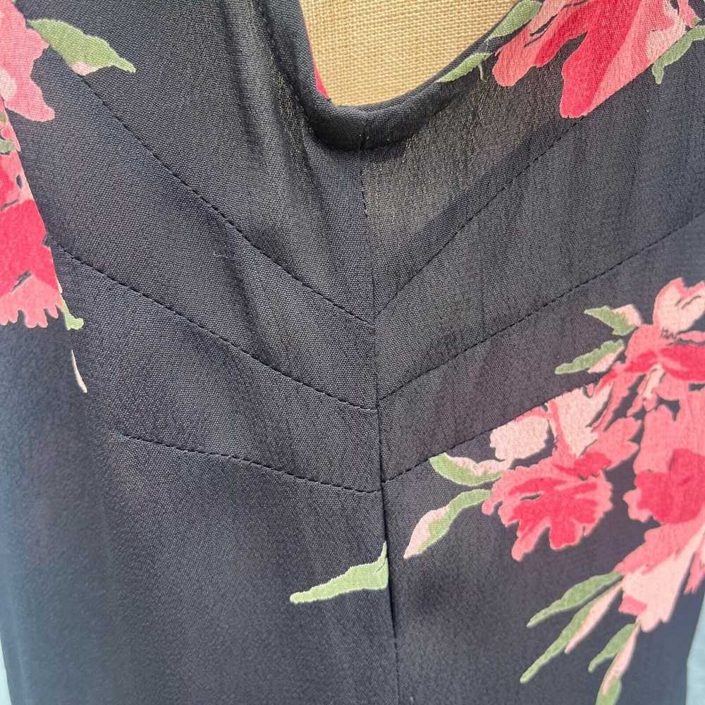 Vintage Maxi 90s Y2K Floral Black Ruffle Dress Co… - image 7