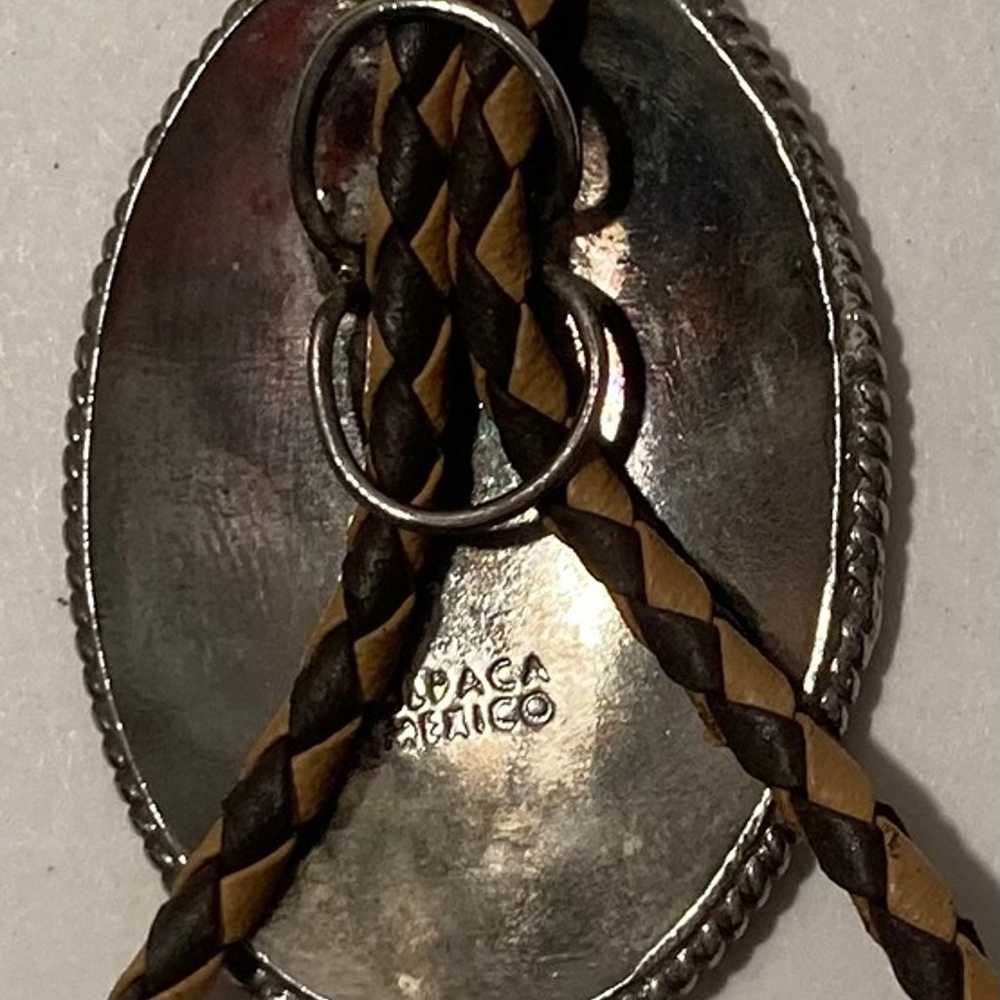 Vintage Metal Bolo Tie, Nice Alpaca Silver Design… - image 5