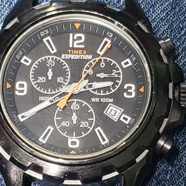 Vintage Mens Timex Expedition Rare Chronograph Wat