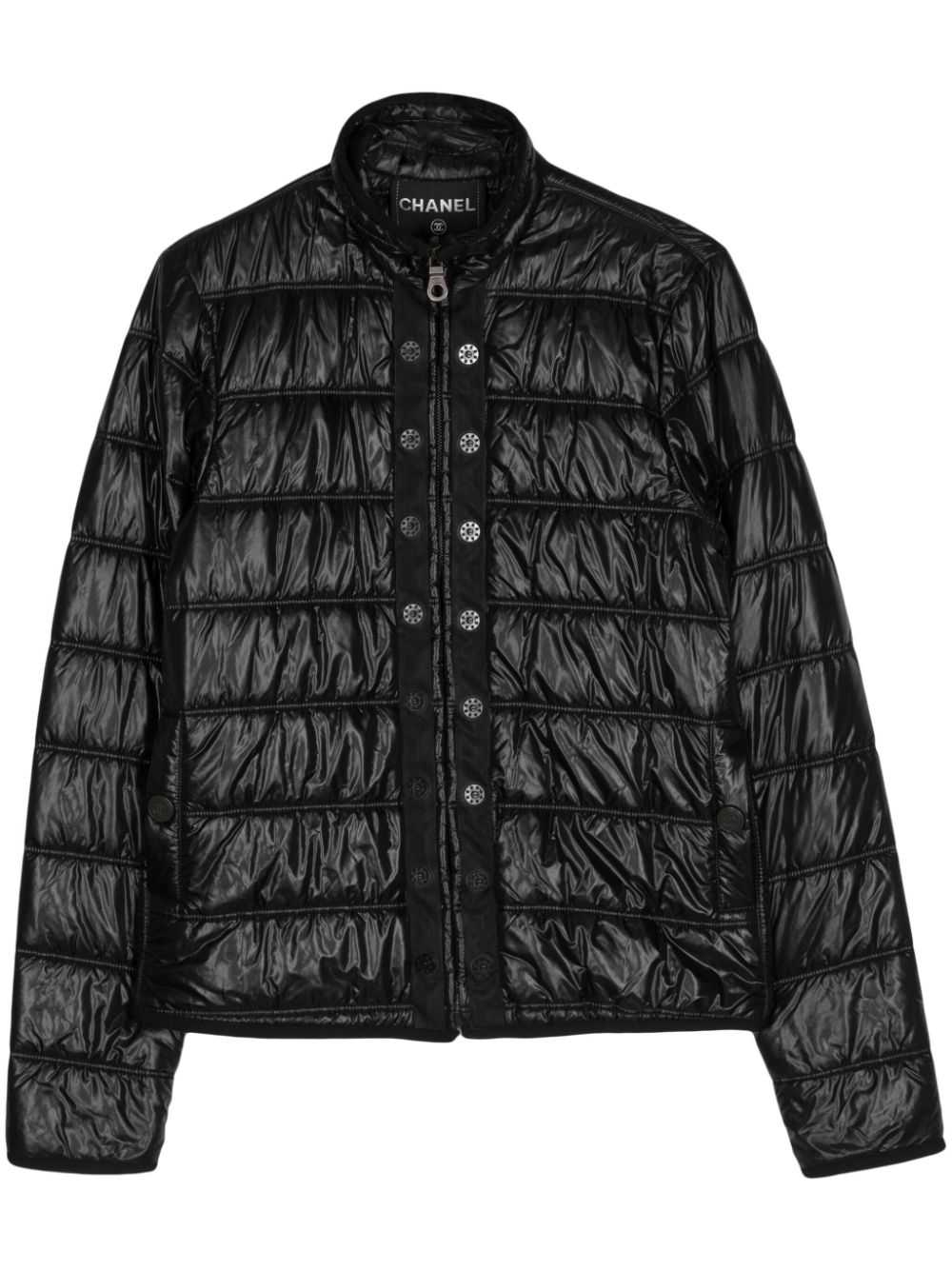 CHANEL Pre-Owned 2000 quilted zip-up jacket - Bla… - image 1