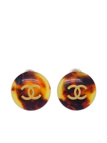 CHANEL Pre-Owned 1997 CC button clip-on earrings … - image 1