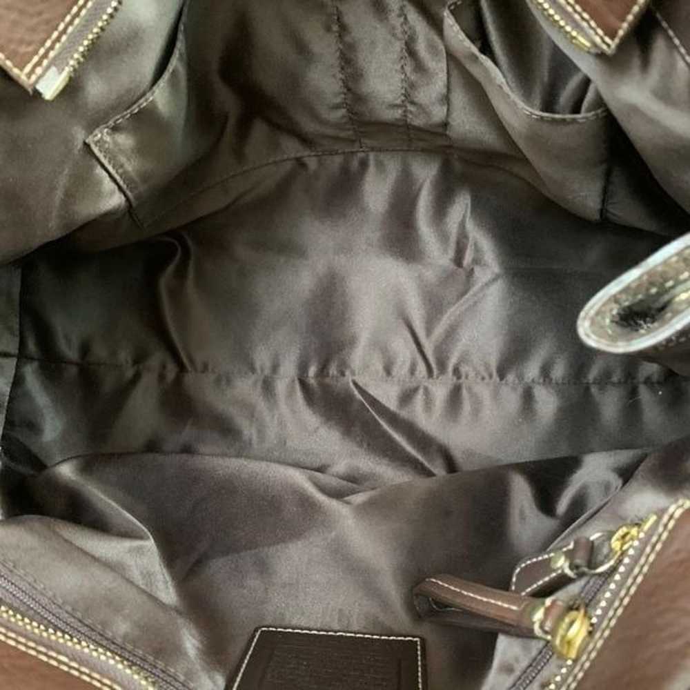 Coach Hampton XL Brown Leather Carryall Bag - image 12