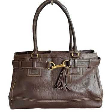 Coach Hampton XL Brown Leather Carryall Bag - image 1