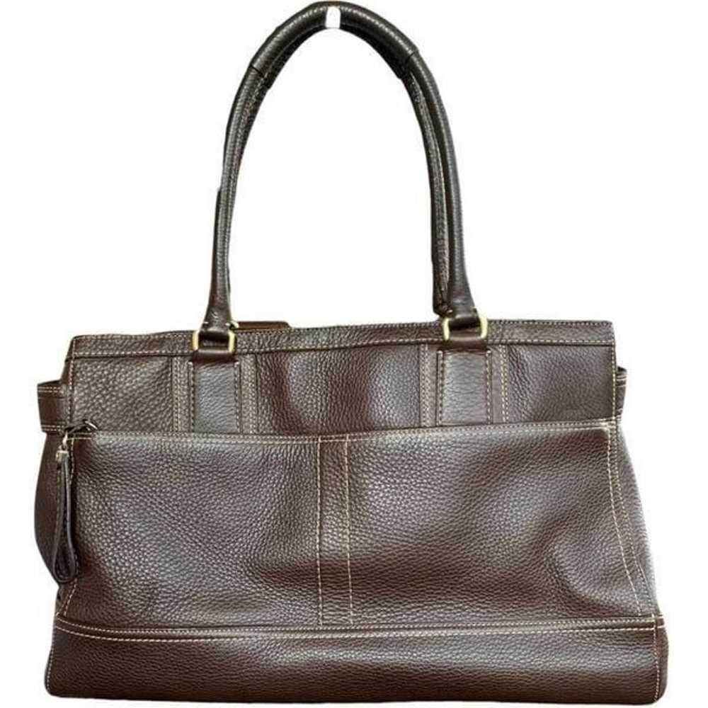 Coach Hampton XL Brown Leather Carryall Bag - image 2