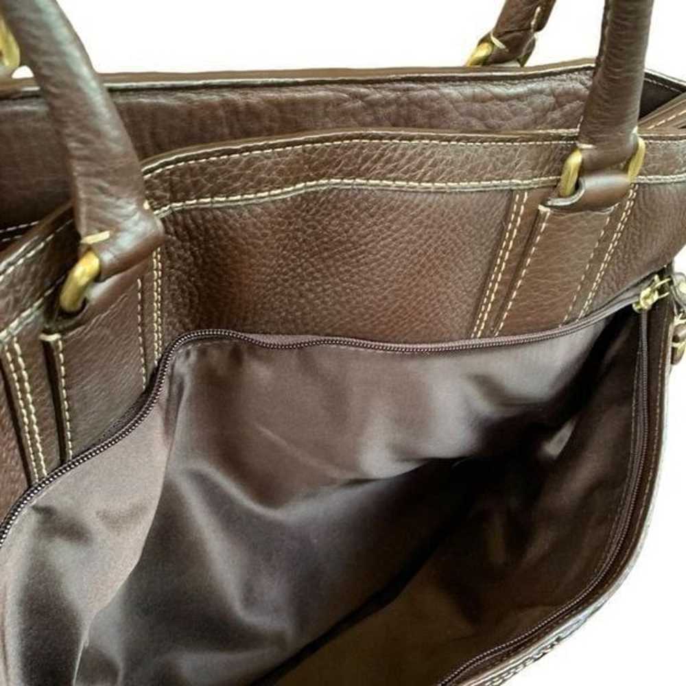 Coach Hampton XL Brown Leather Carryall Bag - image 9