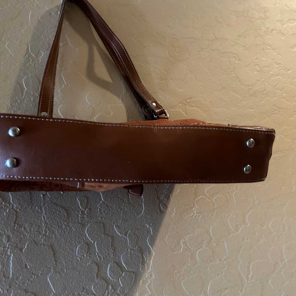 American West Tooled Leather Shoulder Bag - image 6