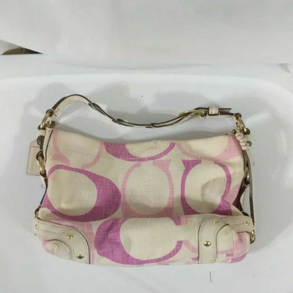 Coach Signature Carly Pink Tonal Hobo Shoulder Bag - image 2