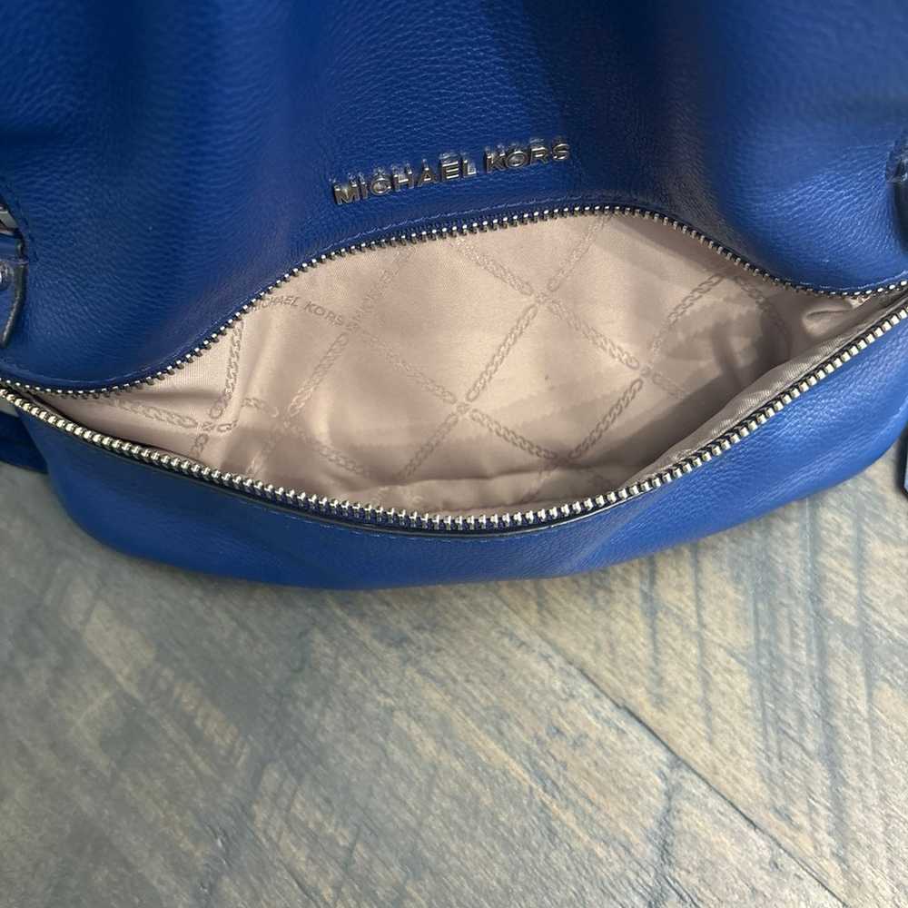 Michael Kors blue Rhea back pack purse leather & … - image 11