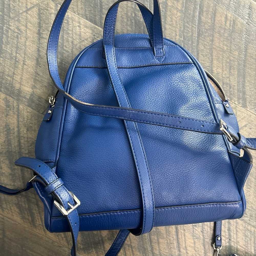 Michael Kors blue Rhea back pack purse leather & … - image 12