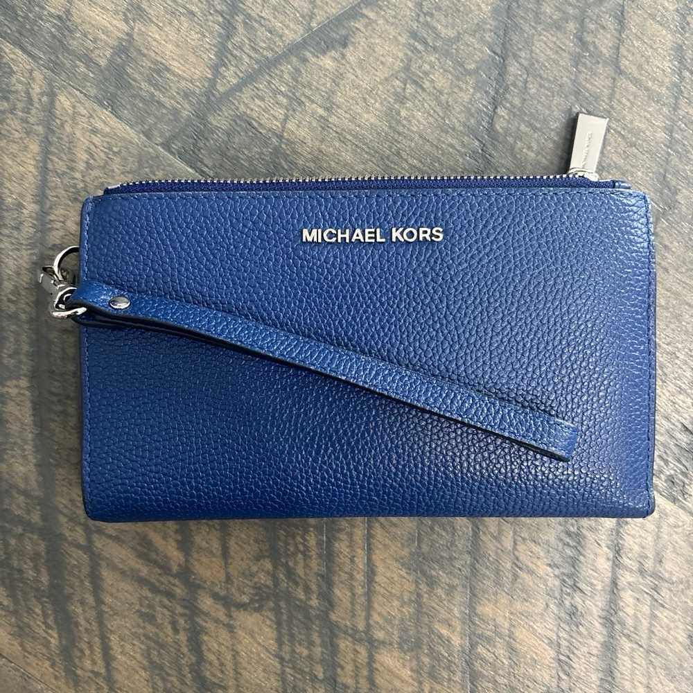 Michael Kors blue Rhea back pack purse leather & … - image 2