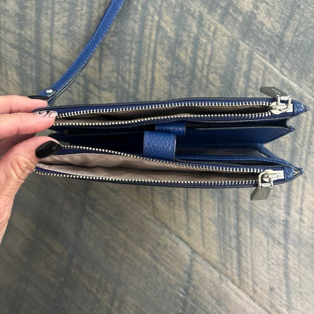 Michael Kors blue Rhea back pack purse leather & … - image 4