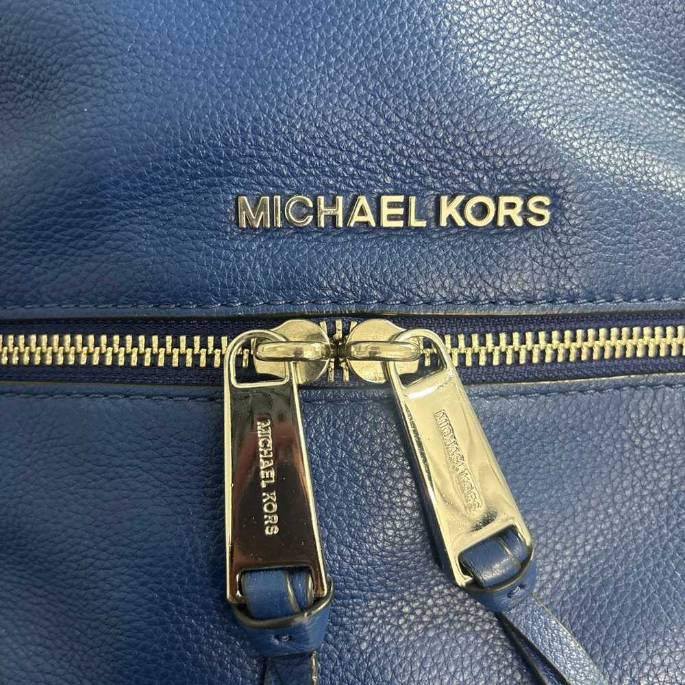 Michael Kors blue Rhea back pack purse leather & … - image 6