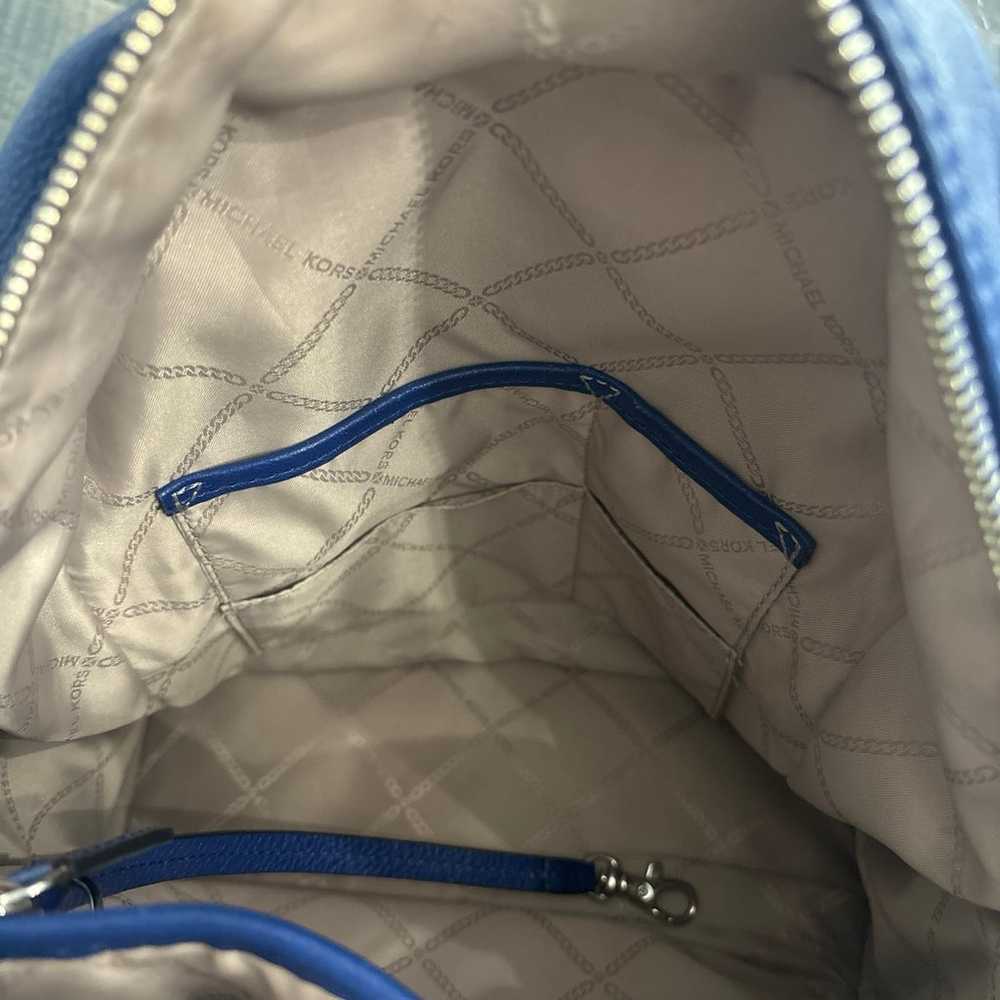 Michael Kors blue Rhea back pack purse leather & … - image 8
