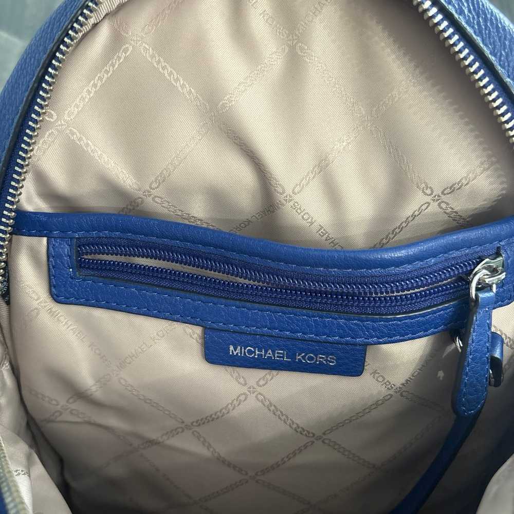 Michael Kors blue Rhea back pack purse leather & … - image 9