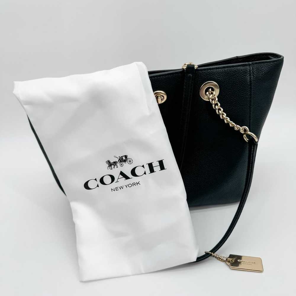 Coach Tote Purse Leather 57107 Turnlock Chain Bag… - image 3