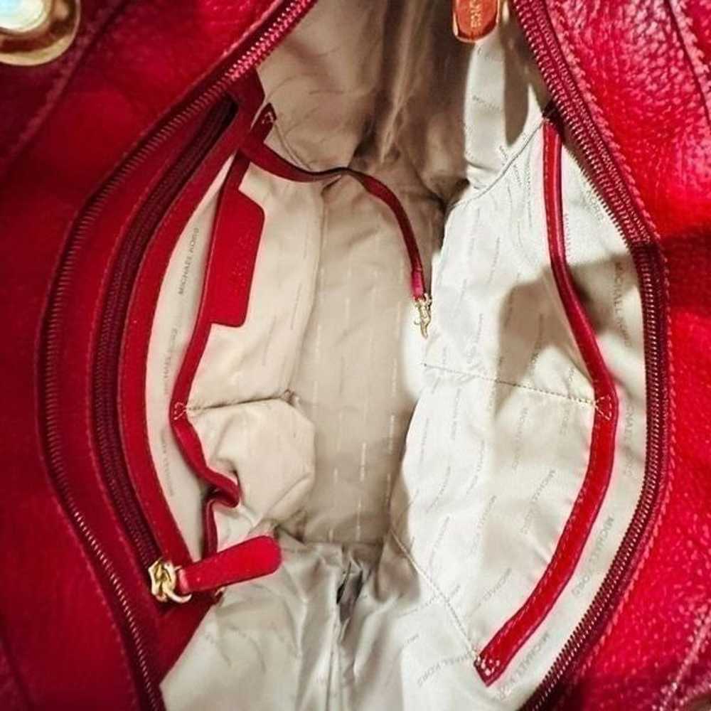 NWOT Michael Kors Bedford Red Pocket Tote Pebble … - image 5