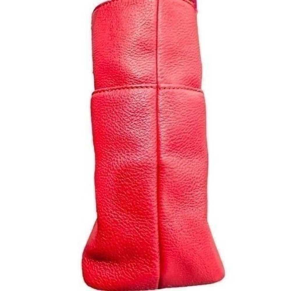 NWOT Michael Kors Bedford Red Pocket Tote Pebble … - image 8