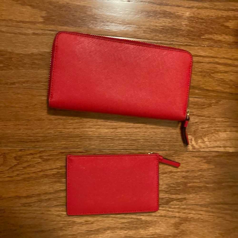 Tory Burch Robinson red crossbody bag wallet card… - image 10