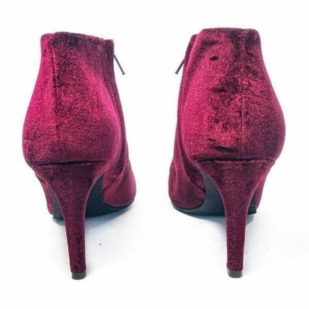 Old Navy Burgundy Wine Red Velvet Ankle Boots Sz 8 - image 4