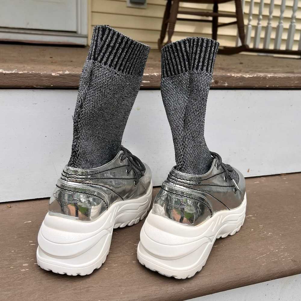 Esq RARE discontinued platform metallic sock snea… - image 6
