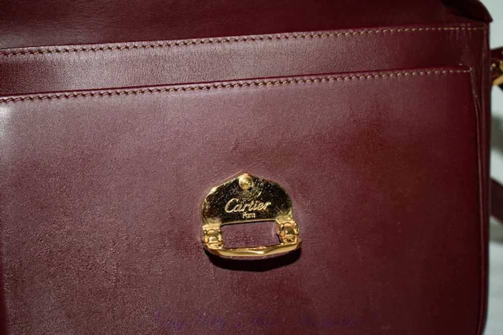 Vintage Cartier Bordeaux Satchel - image 9