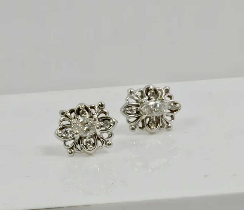 Classic Vintage Diamond Stud Earrings - image 3