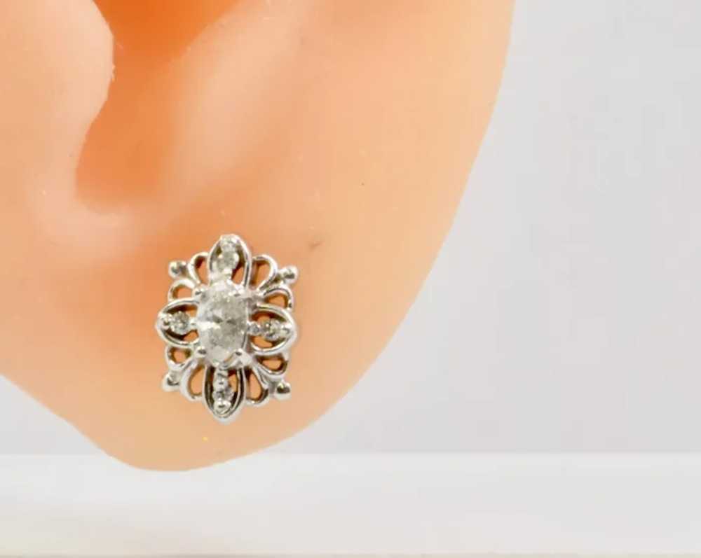 Classic Vintage Diamond Stud Earrings - image 4