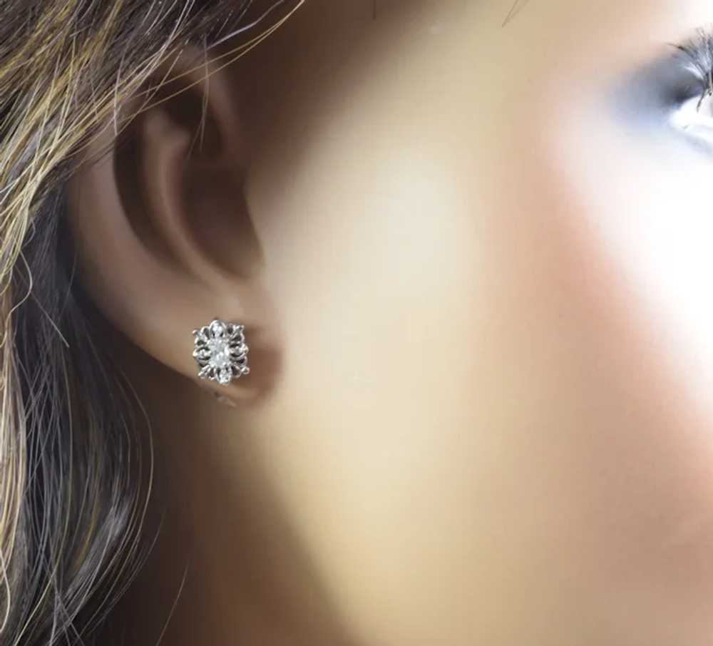 Classic Vintage Diamond Stud Earrings - image 6