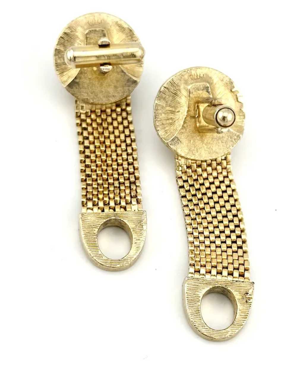 1950's Vintage Goldtone Wraparound Cufflinks w/ B… - image 3