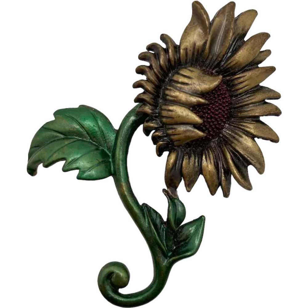 Vintage Dominick Avellino Sunflower Brooch - image 1