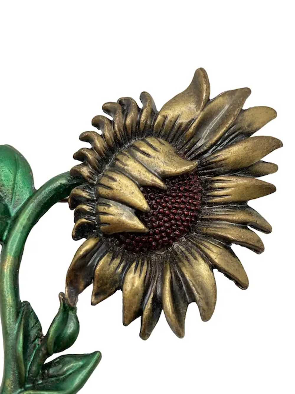 Vintage Dominick Avellino Sunflower Brooch - image 4