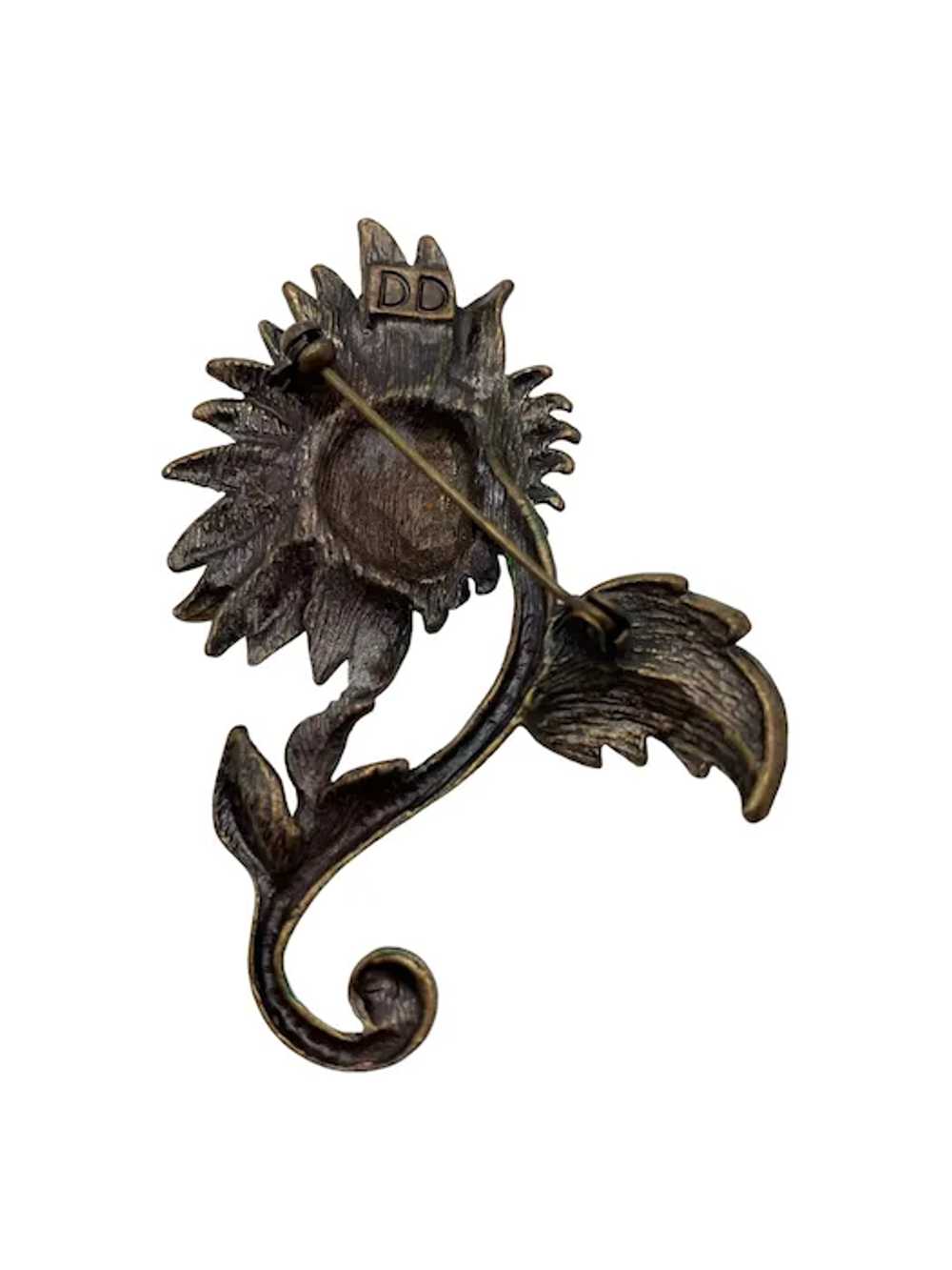 Vintage Dominick Avellino Sunflower Brooch - image 5