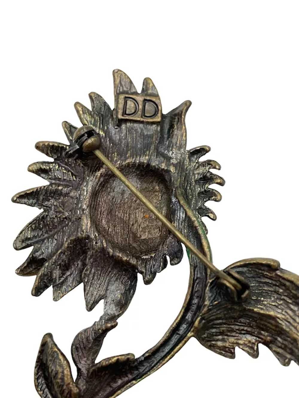 Vintage Dominick Avellino Sunflower Brooch - image 6