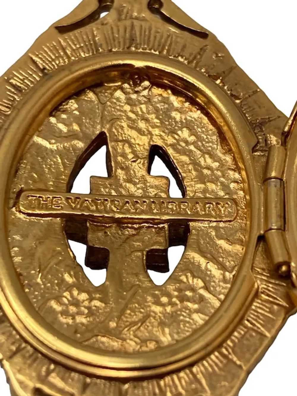 Vatican Library Gold Tone, Enamel and Rhinestone … - image 8