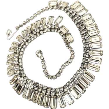 Rhinestone Baguette Crystal Choker Necklace - image 1