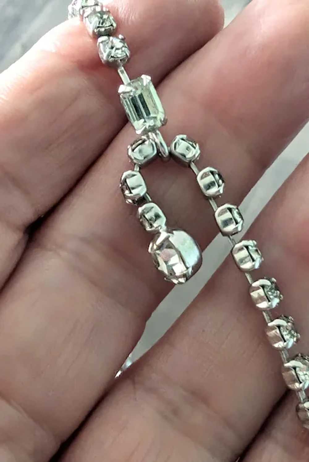 Rhinestone Baguette Crystal Choker Necklace - image 6