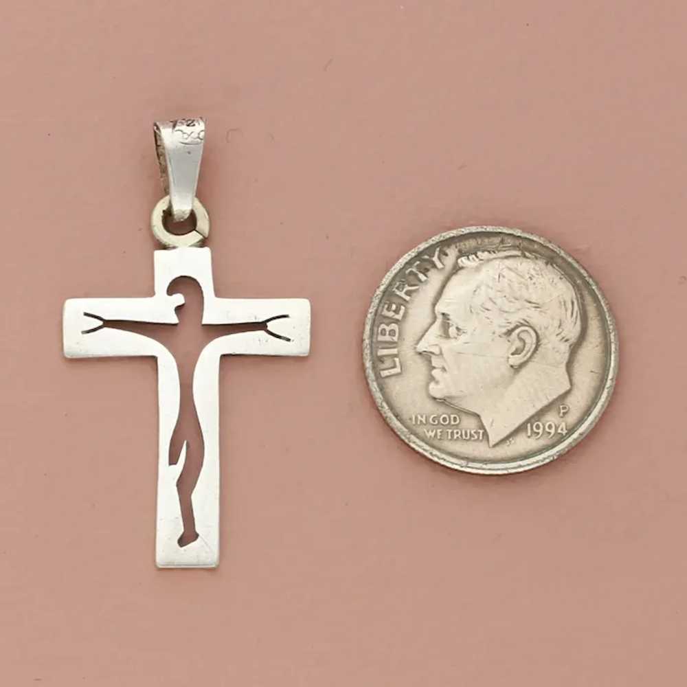Taxco Mexico Sterling Silver Vintage Crucifix Cro… - image 4