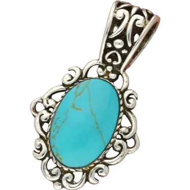 Qvc Sterling Silver Braided Turquoise Scroll Penda