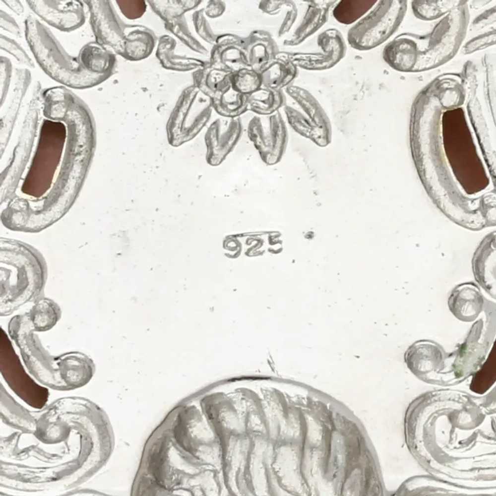 Sterling Silver Vintage Two Tone Repousse Cherub … - image 4