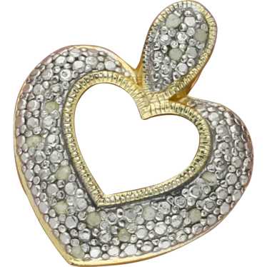 Sterling Silver Diamond Accent Heart Pendant - image 1