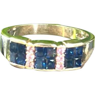 14k Blue & Pink Sapphire ring