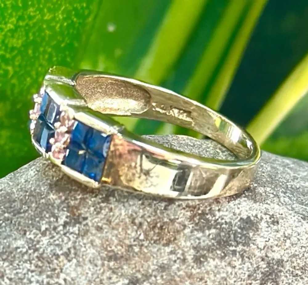 14k Blue & Pink Sapphire ring - image 4