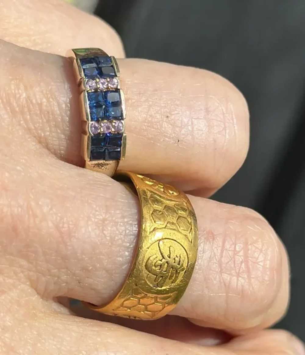 14k Blue & Pink Sapphire ring - image 5