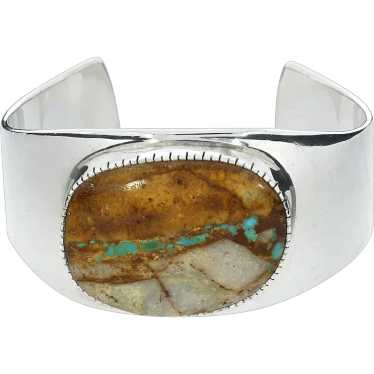 Tremendous Vintage Native American Navajo Betty Edmunds Sterling Silver Bracelet Old Cuff