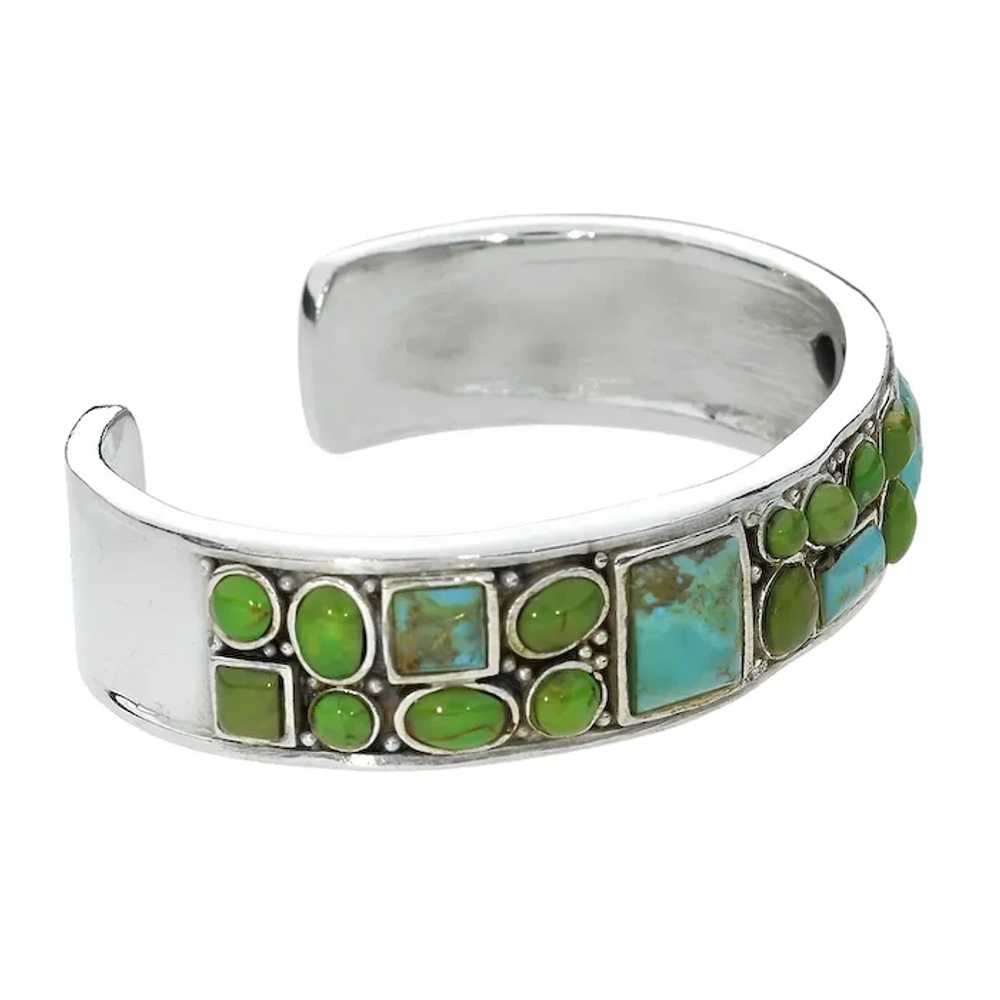 Southwest Style Vintage Sterling Silver Turquoise… - image 3