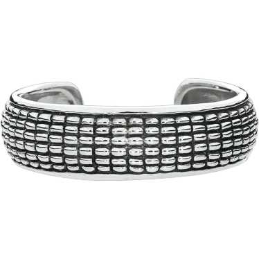 Heavy Sterling Silver Vintage Ridged Cuff - image 1