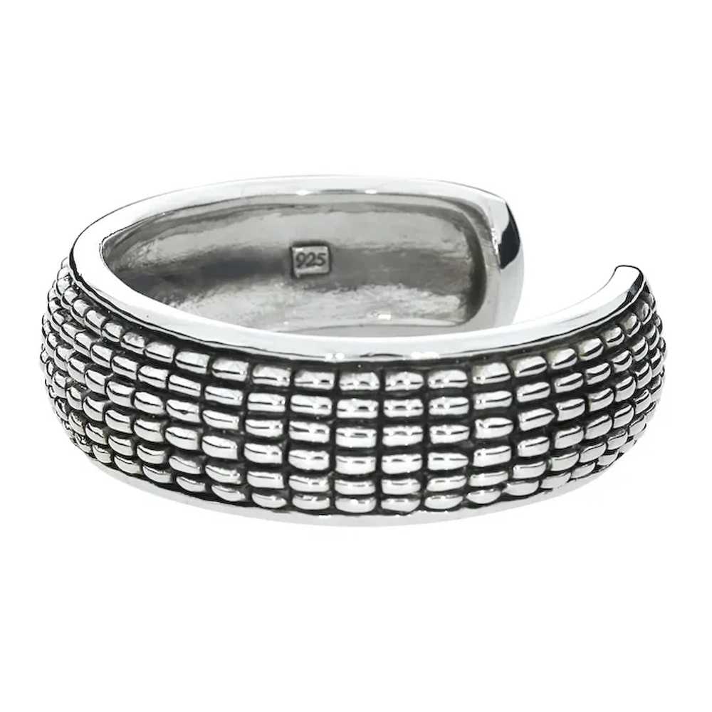 Heavy Sterling Silver Vintage Ridged Cuff - image 4